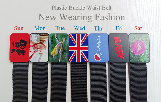POM Belt Buckle Adjustable Quick Release Nylon Webbing With Baby Print