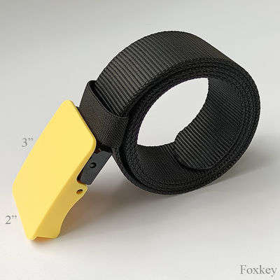 POM Belt Plastic Buckle Printable Easy Gold Stamp Logo Black Webbing