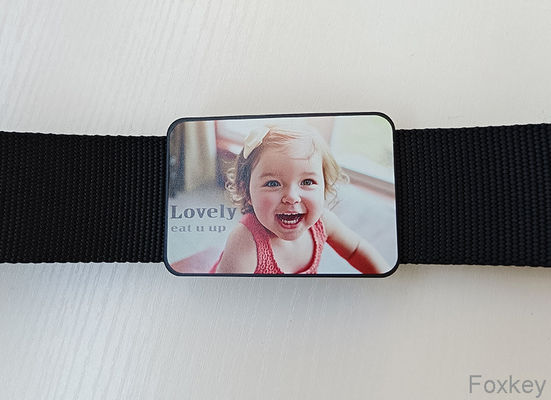 POM Belt Buckle Adjustable Quick Release Nylon Webbing With Baby Print