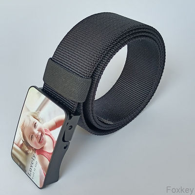 Plastic Adjustable Belt Buckle 5x7.5cm With Full Color Photo Print Customized