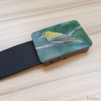 POM Polyacetal Plastic Fully Adjustable Belt Buckle Print Logo Photo
