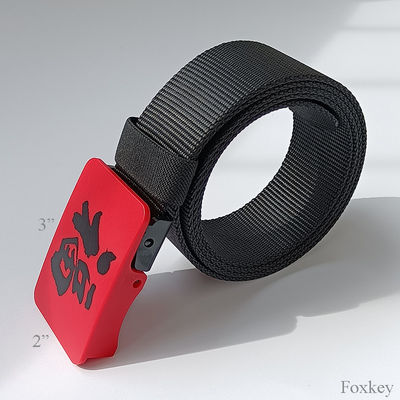 Ad Plastic Buckle Custom Made Belts Gift Logo Full Color Print Nylon Webbing Belt
