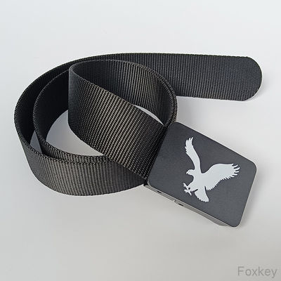Nylon Personalized Mens Belt Plastic Buckle My Own Design Logo Print Eagle