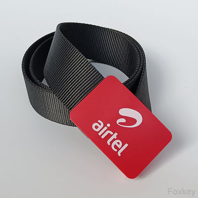 Unique Men Nylon Waist Belt Personalized Printable Logo Print With Plastic Buckle