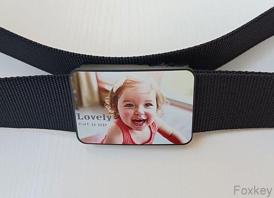 POM Polyacetal Plastic Fully Adjustable Belt Buckle Print Logo Photo
