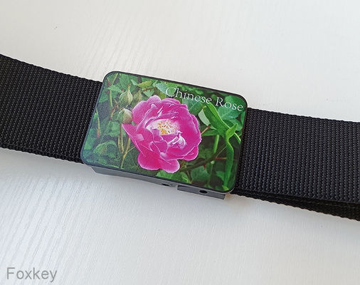 POM Polyacetal Plastic Fully Adjustable Belt Buckle Print Logo Photo