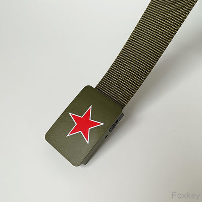 Men's Plastic Buckle Nylon Waist Belt Easy Print Logo Photo Image Text Pattern