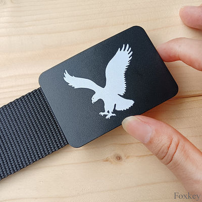 Nylon Personalized Mens Belt Plastic Buckle My Own Design Logo Print Eagle