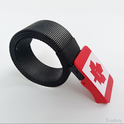 Unique Men Nylon Waist Belt Personalized Printable Logo Print With Plastic Buckle